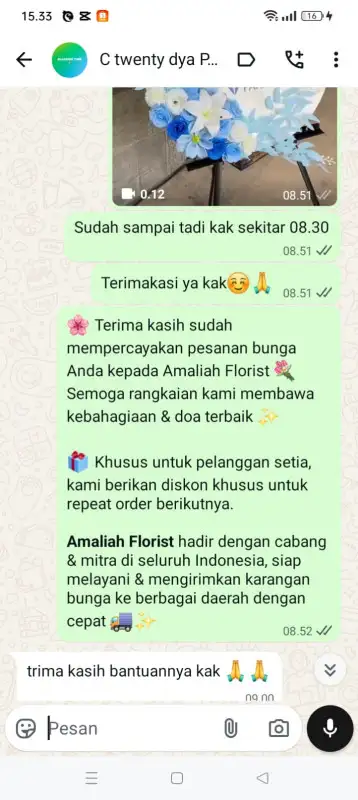 Testimonial krans bunga LANGKAT