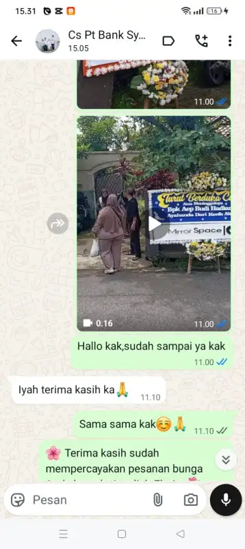 Testimonial Papan Bunga LANGKAT
